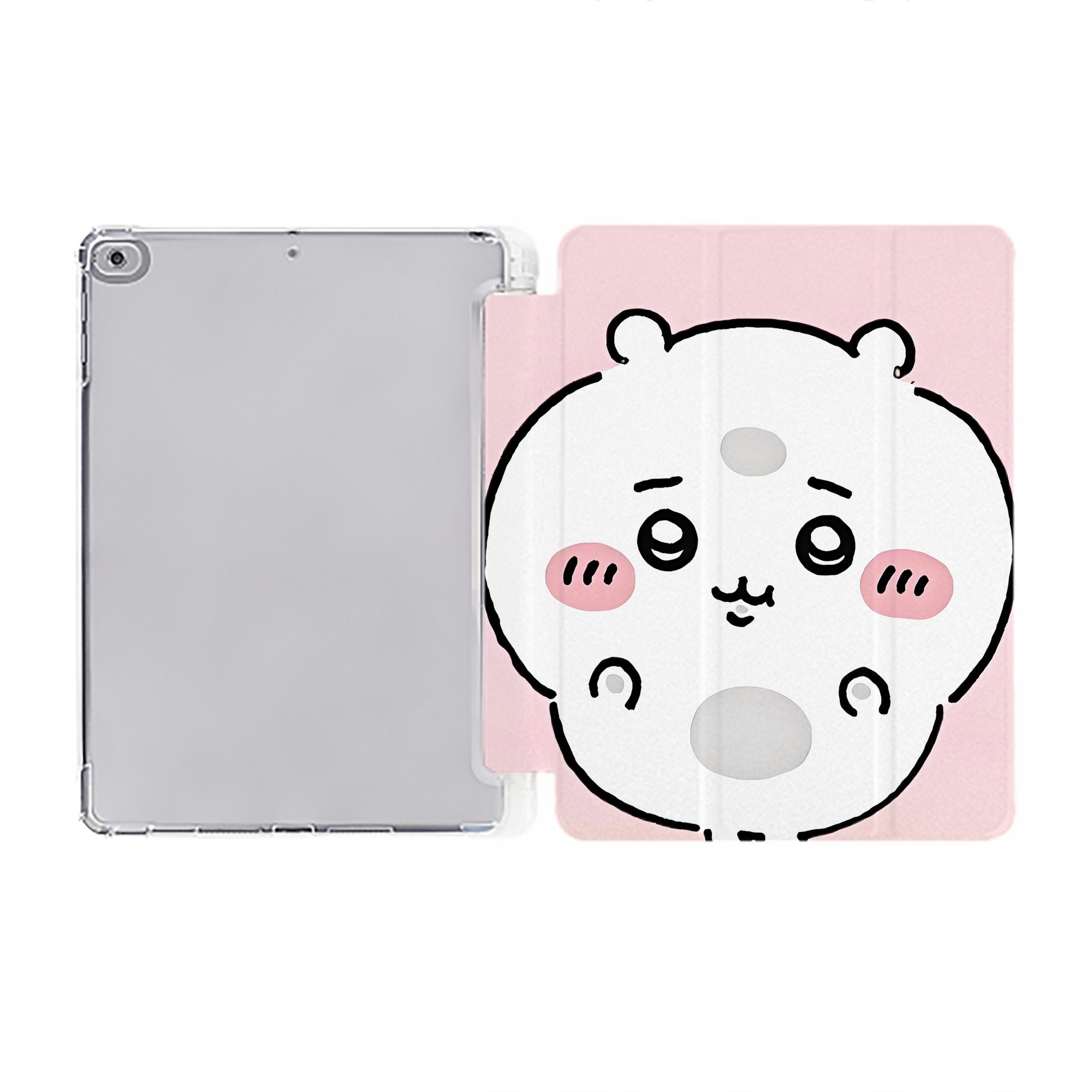 （画像用） ちいかわ Chii-kawa IPad ケース ペン収納付き 三つ折りスタンド PUレザー×シリコン 対応機種9.5/10.5/10.9インチ
